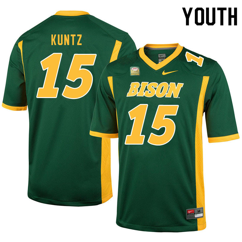 Youth #15 Kaden Kuntz North Dakota State Bison College Football Jerseys Sale-Green